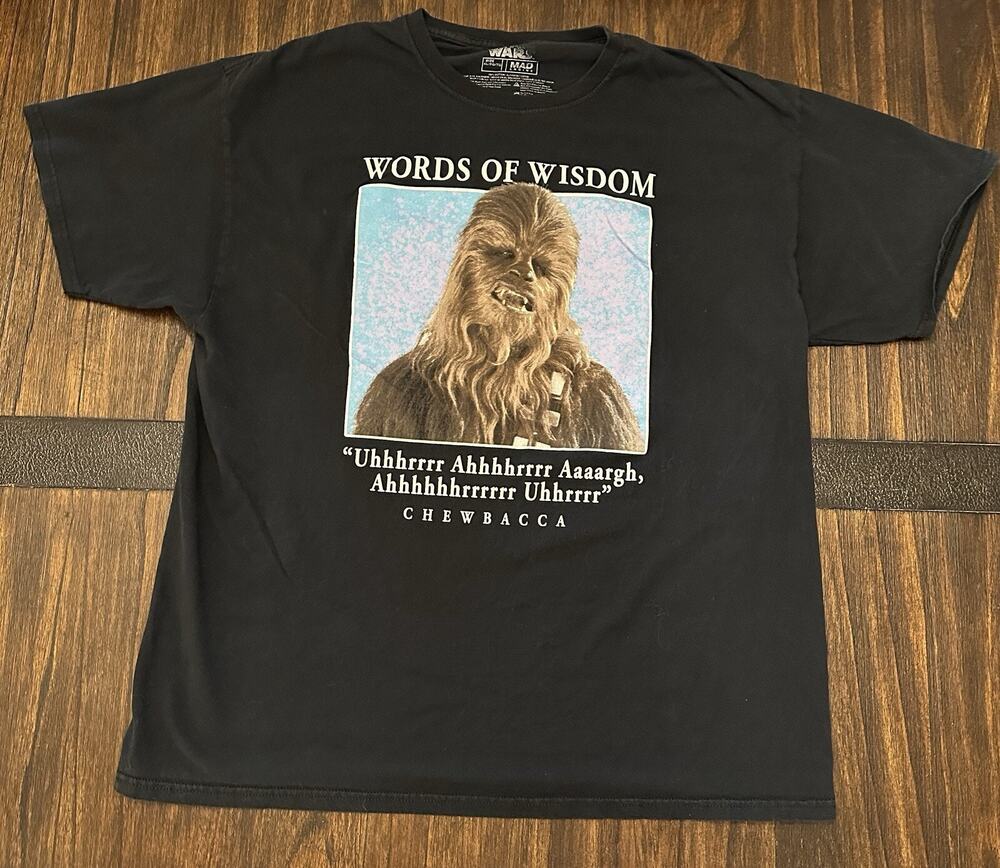 Star Wars Chewbacca Words Of Wisdom T-Shirt Men’s Extra Large